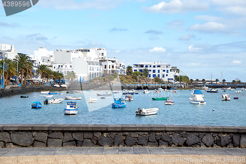 Image of Fishing boats in the laguna "Charco de San Gines" at Arrecife