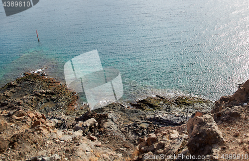 Image of Coastline of Atlantic Ocean in volcanic Lanzarote Island