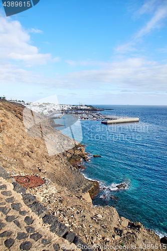 Image of Coastline of Atlantic Ocean in volcanic Lanzarote Island