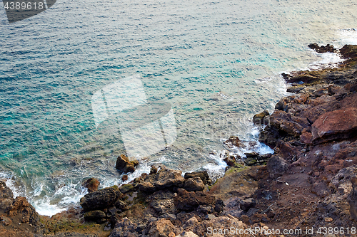 Image of Coastline of Atlantic Ocean in volcanic Lanzarote Island