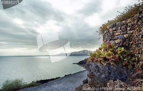 Image of Coastline of Atlantic Ocean in volcanic Lanzarote Island