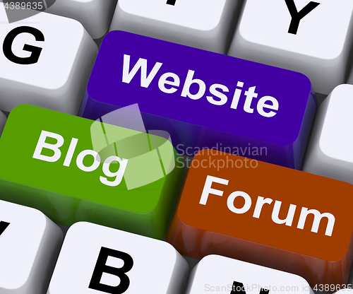 Image of Website Blog And Forum Keys Show Internet Or Www