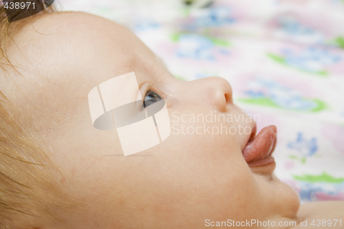 Image of Baby with tongue hanging out