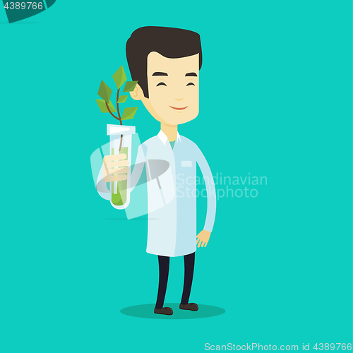 Image of Scientist with test tube vector illustration.