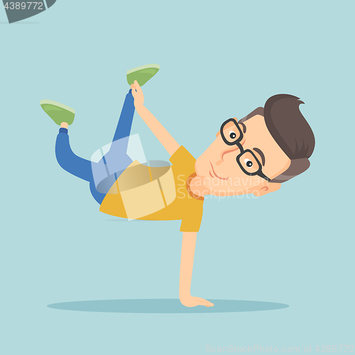 Image of Young man breakdancing vector illustration.