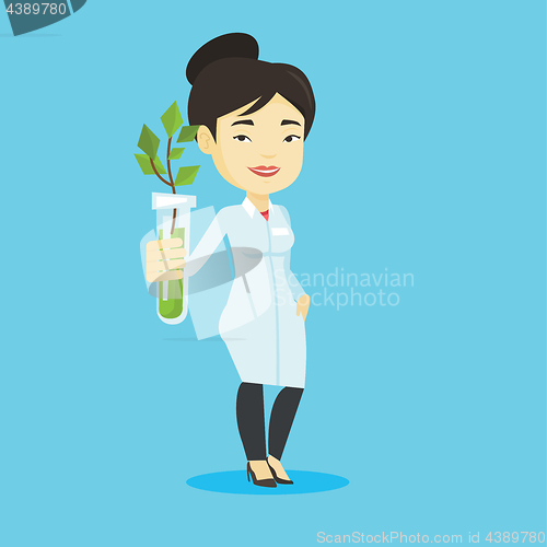 Image of Scientist with test tube vector illustration.