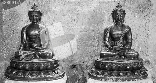 Image of Meditating Buddha Statues couple