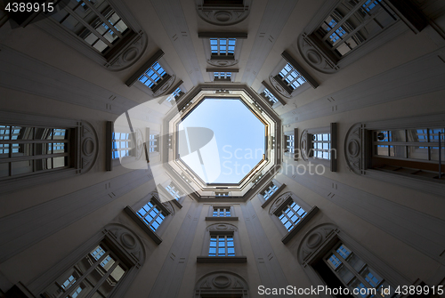 Image of Windows in perspective with sky in background