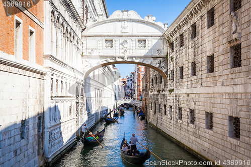 Image of VENICE, ITALY - June 27, 2016: Bridge of Sighs