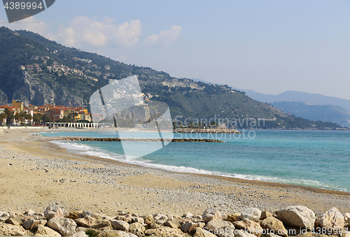 Image of Beautiful sea view of Menton on French Riviera