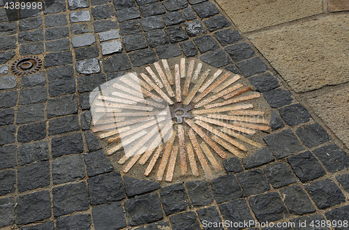 Image of Closeup of patterned walkway texture