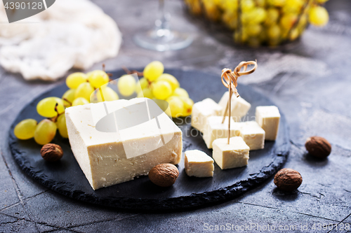 Image of wine,grape and cheese