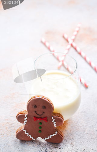 Image of gingerbread with milk