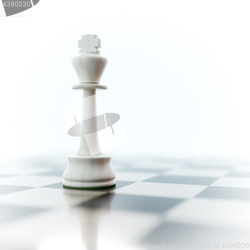 Image of a lonely white king on a chess board