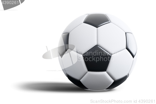 Image of typical black and white soccer ball isolated on white background