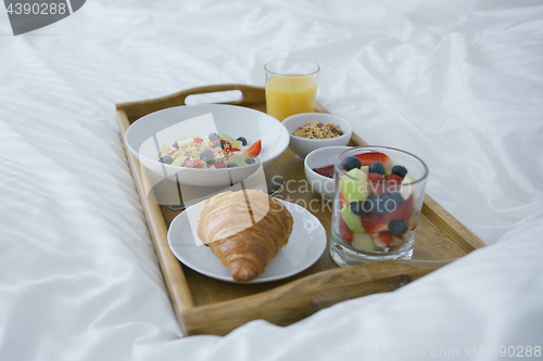 Image of Served breakfast on bed