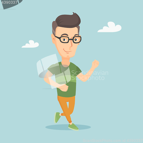 Image of Young man running vector illustration.