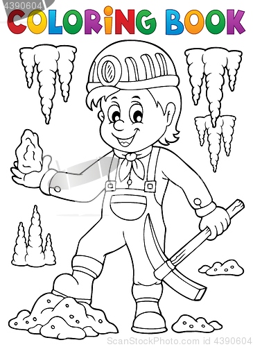 Image of Coloring book miner theme image 1