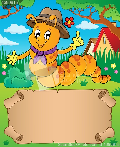 Image of Happy caterpillar theme parchment 1