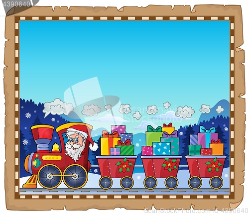 Image of Parchment with Christmas train theme 3