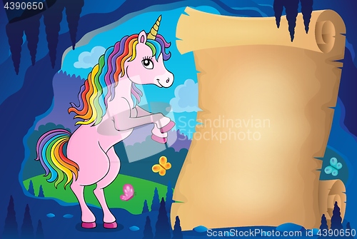 Image of Parchment with standing unicorn theme 3