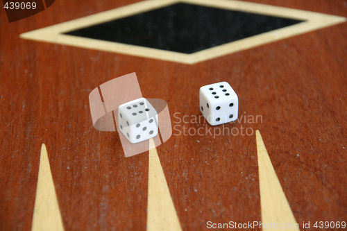 Image of dices on backgammon