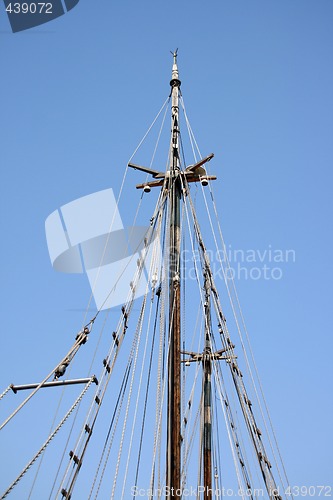 Image of antique sail and ropes