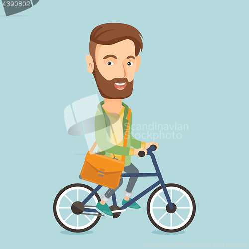Image of Man riding bicycle vector illustration.