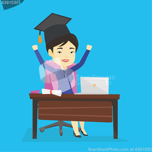 Image of Student using laptop for education.