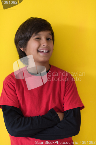 Image of Portrait of a happy young boy