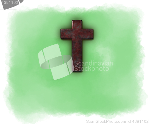 Image of christian cross on colorful background
