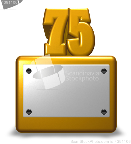 Image of golden number seventy-five