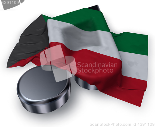 Image of music note symbol symbol and flag of kuwait