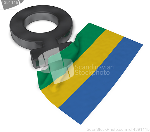 Image of female symbol and flag of gabon