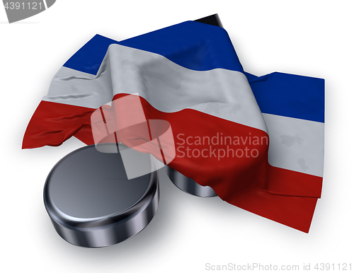 Image of music note symbol and flag of schleswig-holstein 