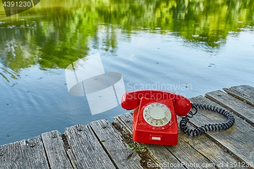 Image of Old telephone in nature