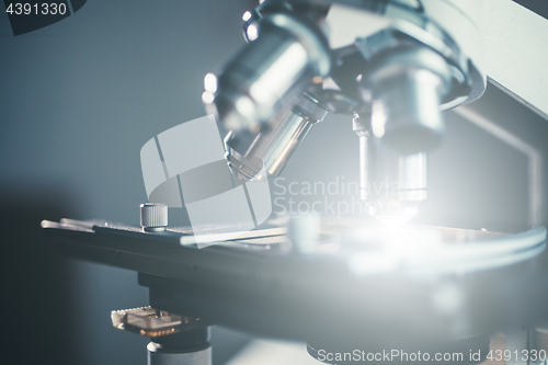 Image of Close-up shot of microscope