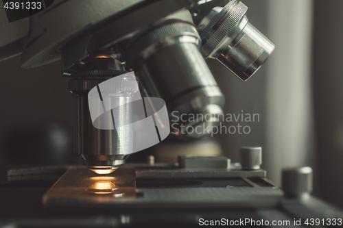 Image of Close-up shot of microscope