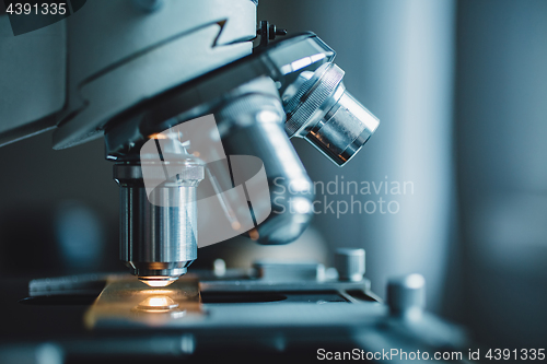 Image of Close-up shot of microscope