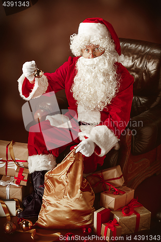 Image of Portrait of Man in Santa Claus Costume