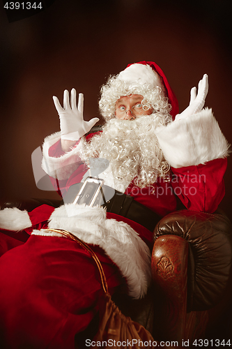 Image of Portrait of Man in Santa Claus Costume