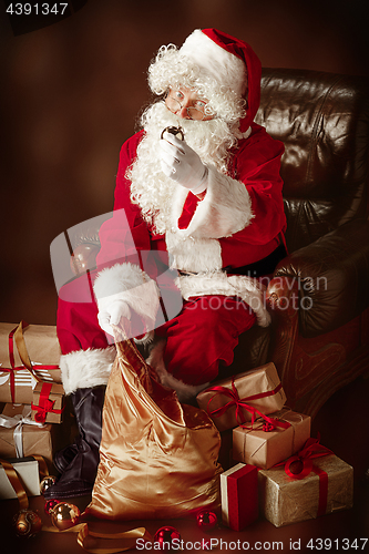 Image of Portrait of Man in Santa Claus Costume