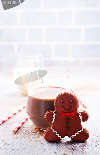 Image of cocoa drink and gingerbread 