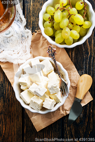 Image of cheese and grape