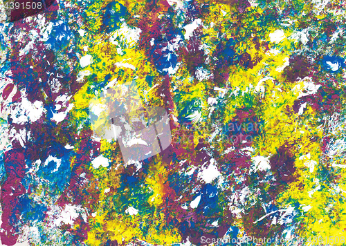 Image of Abstract splodges of boldly coloured acrylic paint