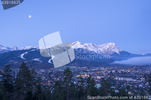 Image of View to Garmisch-Partenkirchen in the morning