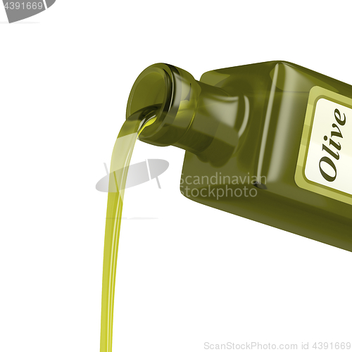 Image of Pouring olive oil from the bottle
