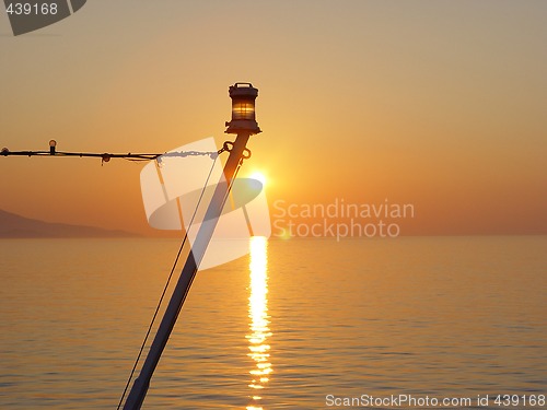 Image of sunset on the ship