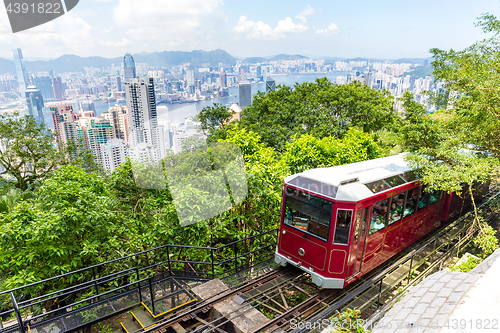 Image of The peak tram in Hong Kong