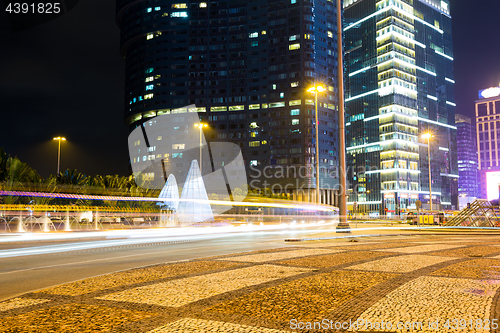 Image of Macau city and traffic trail